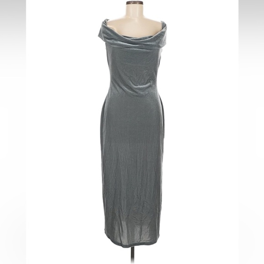 Reformation off shoulder velvet maxi long dress medium